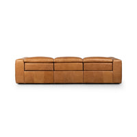 Raleigh Power Recliner 3-Piece Sectional - Butterscotch Leather