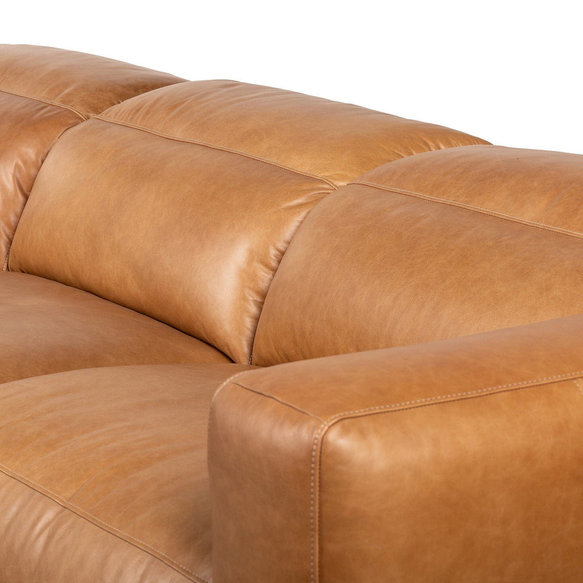 Raleigh Power Recliner 3-Piece Sectional - Butterscotch Leather