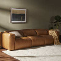 Raleigh Power Recliner 3-Piece Sectional - Butterscotch Leather