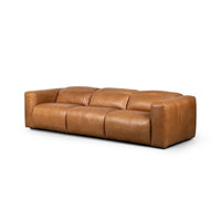 Raleigh Power Recliner 3-Piece Sectional - Butterscotch Leather