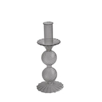 Glass Cambridge Lucille 2 Ball Candlestick Holder Set 2 (Light Gray) | Bone & Brass