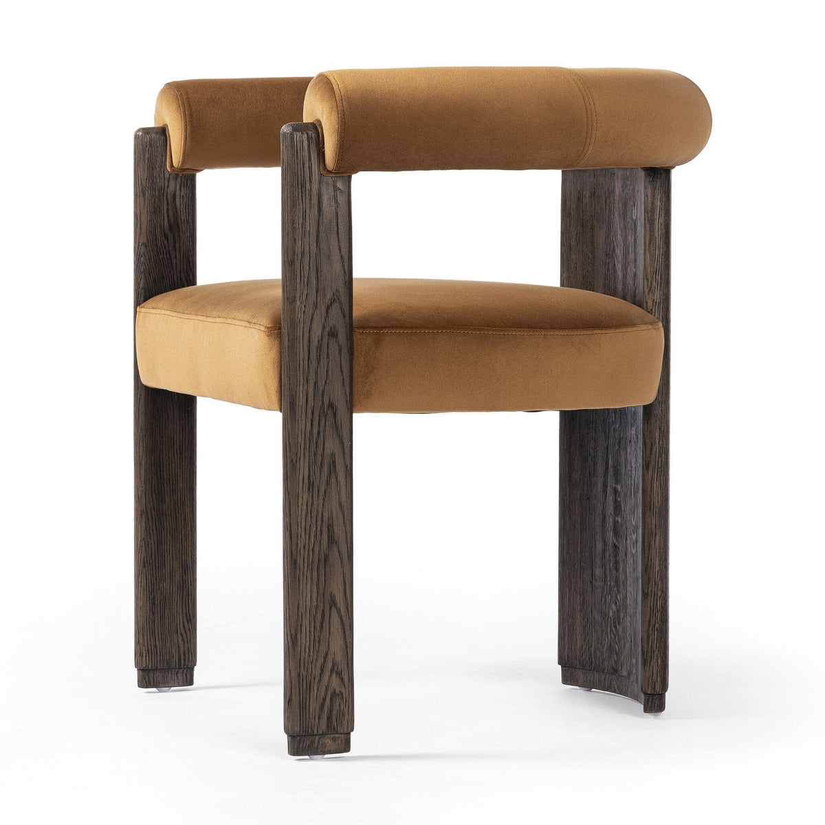 Carlos Three-Leg Rust Upholstered Dining Chair