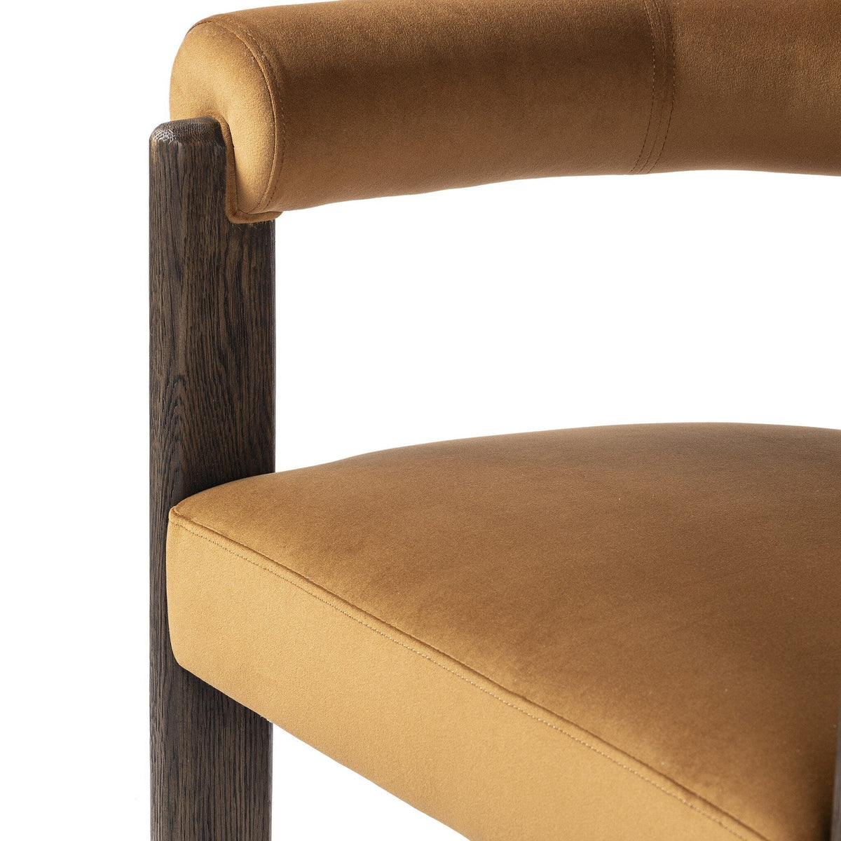 Carlos Three-Leg Rust Upholstered Dining Chair