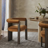 Carlos Three-Leg Rust Upholstered Dining Chair