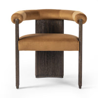 Carlos Three-Leg Rust Upholstered Dining Chair