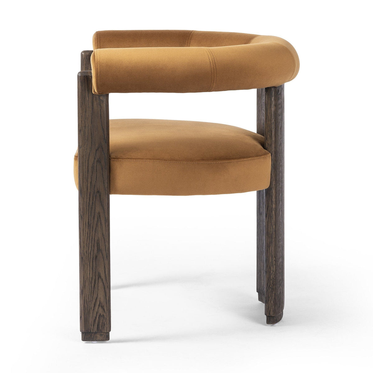 Carlos Three-Leg Rust Upholstered Dining Chair