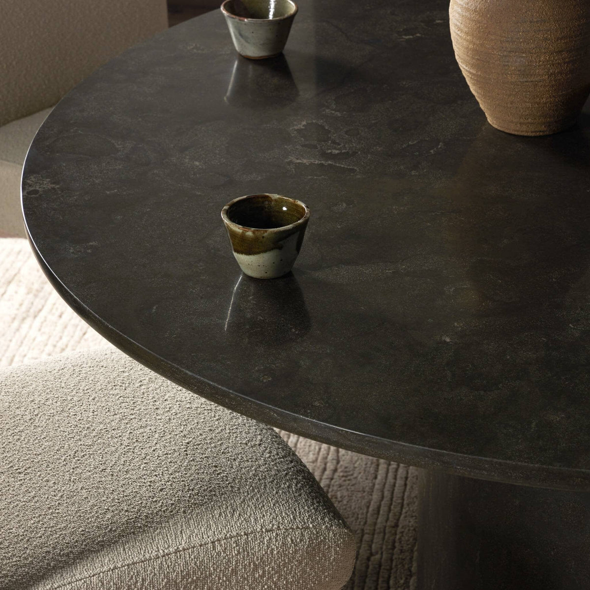 Diana Round Dark Bluestome Dining Table