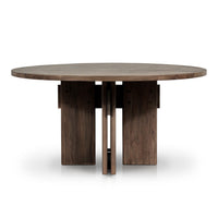 Riley Toasted Brown Teak Outdoor Round Dining Table