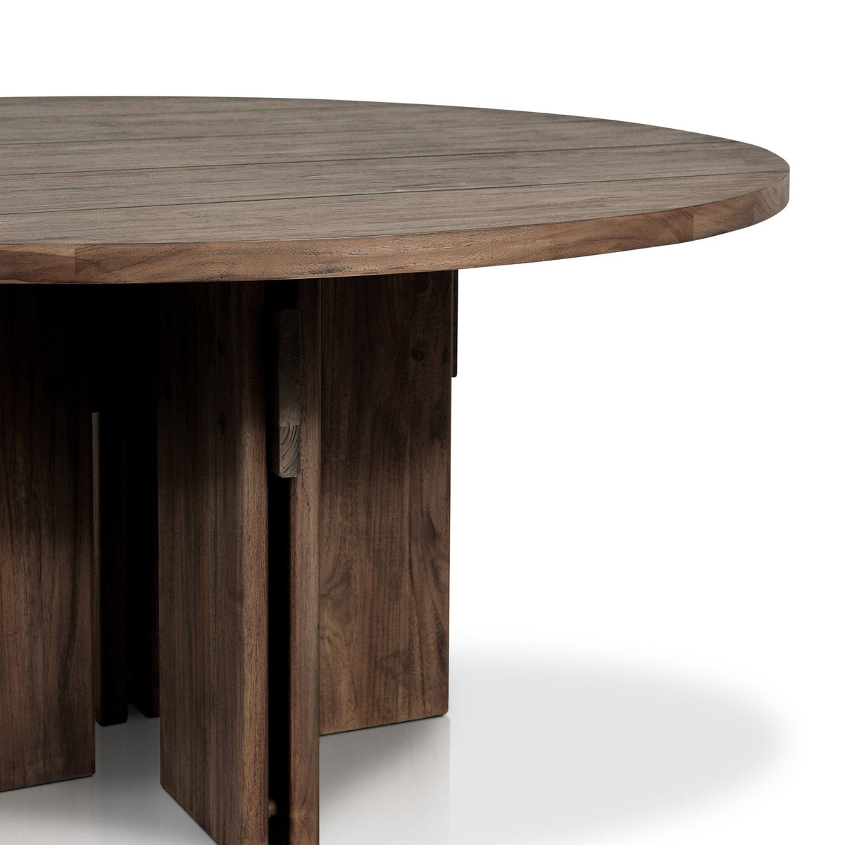 Riley Toasted Brown Teak Outdoor Round Dining Table