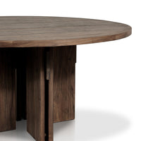 Riley Toasted Brown Teak Outdoor Round Dining Table