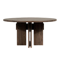 Riley Toasted Brown Teak Outdoor Round Dining Table