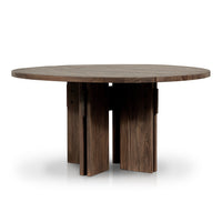 Riley Toasted Brown Teak Outdoor Round Dining Table