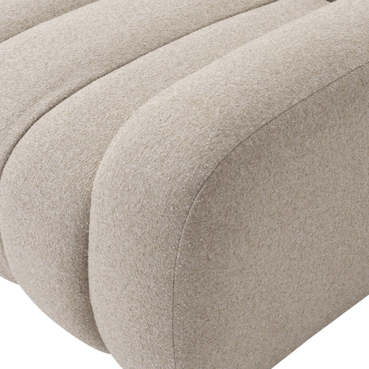 Carmine Flax Channel Tufted Sofa