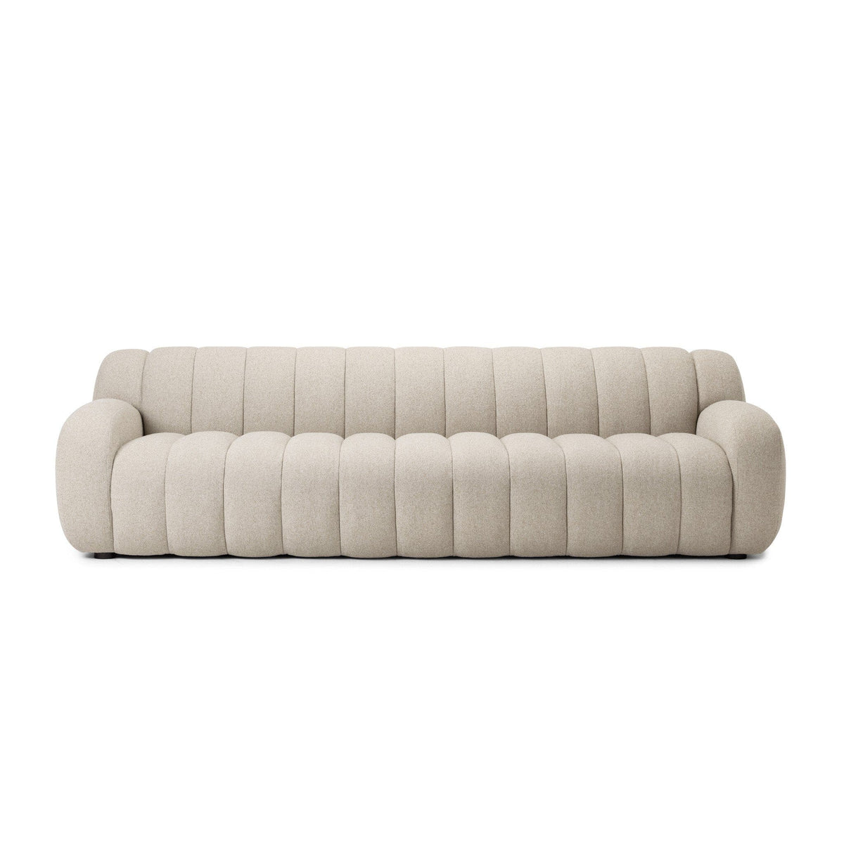 Carmine Flax Channel Tufted Sofa