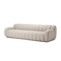 Carmine Flax Channel Tufted Sofa