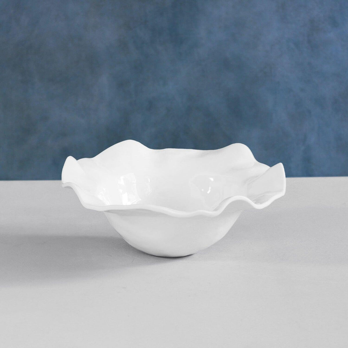 Vida Havana Large Bowl (White) - Bowl Side View | Bone & Brass