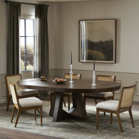 Zinnia Fawn Oak Round Extension Dining Table