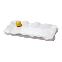 Vida Havana Long Rectangular Tray (White) - Tray Top View | Bone & Brass