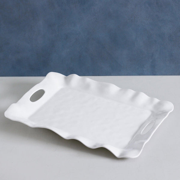 Vida Havana Rectangular Tray Handles (White) - Tray Detail | Bone & Brass