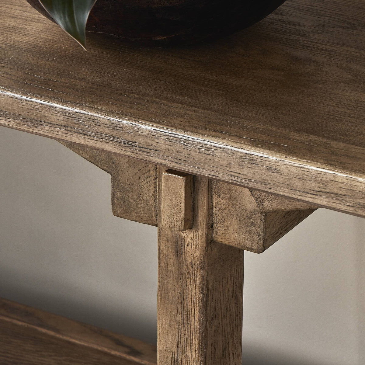 Tristan Light Oak Distressed Console Table