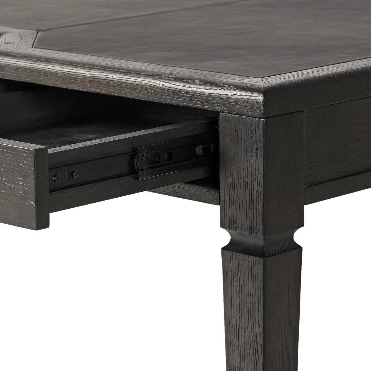 Clyde Distressed Black Oak Desk