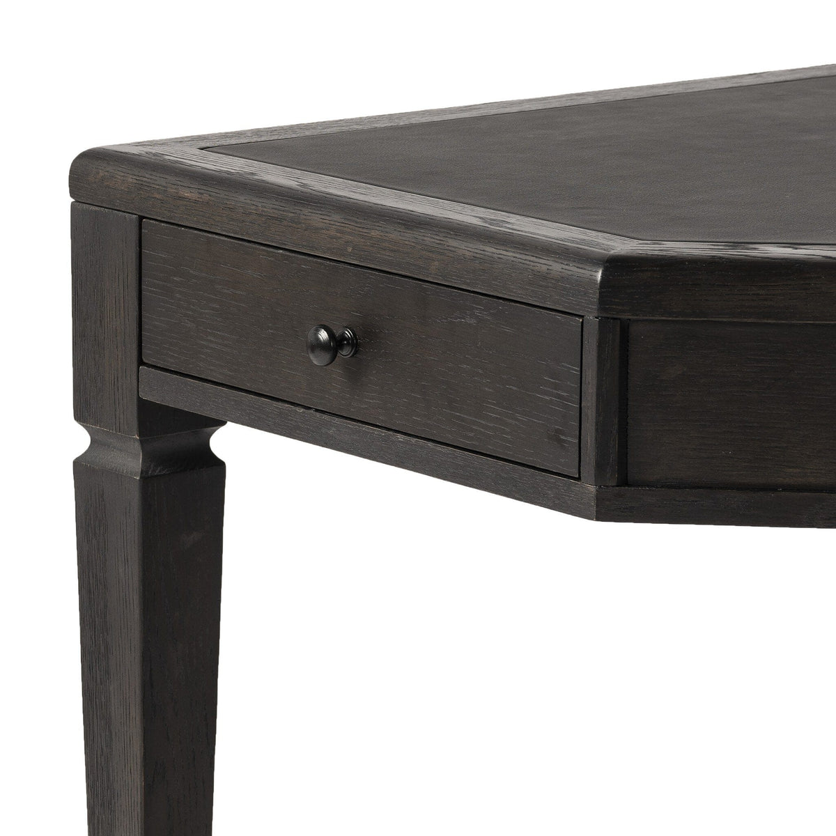 Clyde Distressed Black Oak Desk