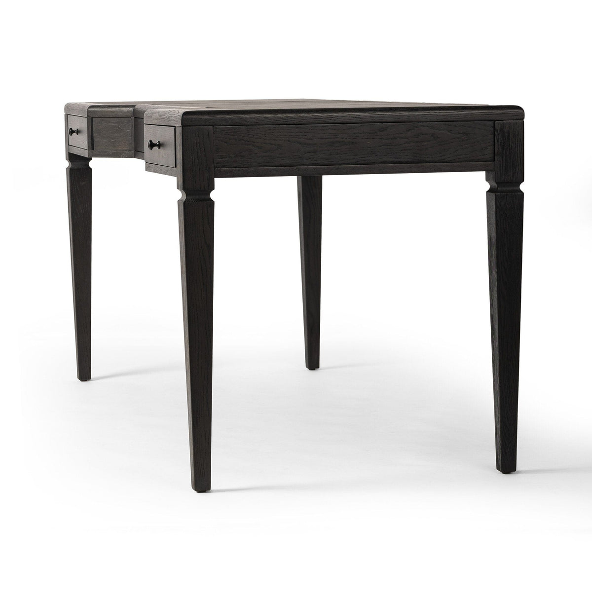 Clyde Distressed Black Oak Desk