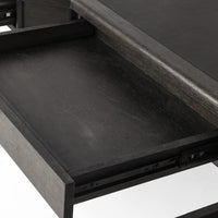 Clyde Distressed Black Oak Desk