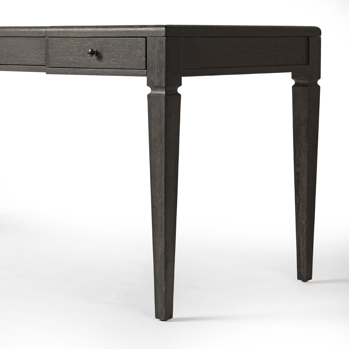 Clyde Distressed Black Oak Desk