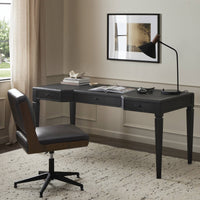 Clyde Distressed Black Oak Desk