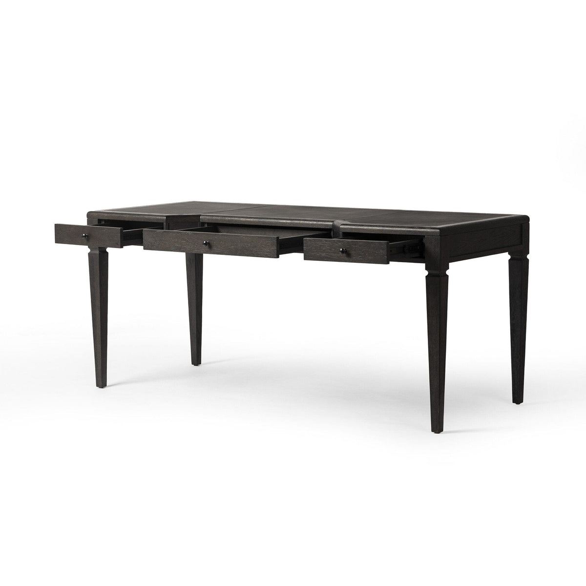 Clyde Distressed Black Oak Desk