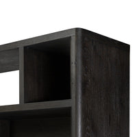 Nolan Black Oak Wide Bookcase