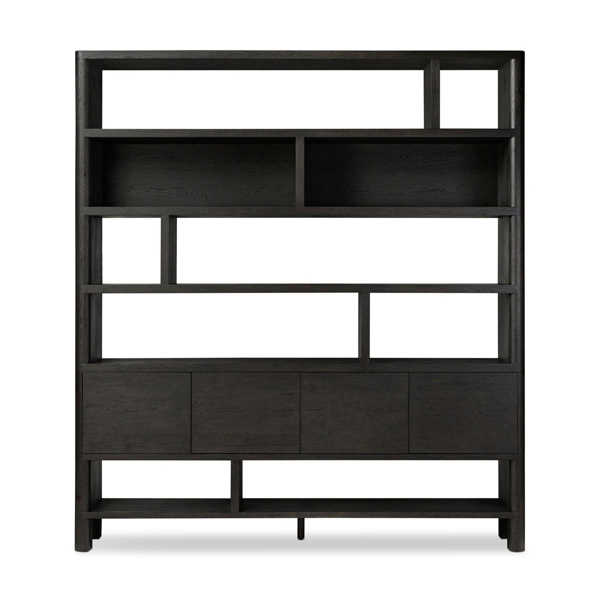 Nolan Black Oak Wide Bookcase