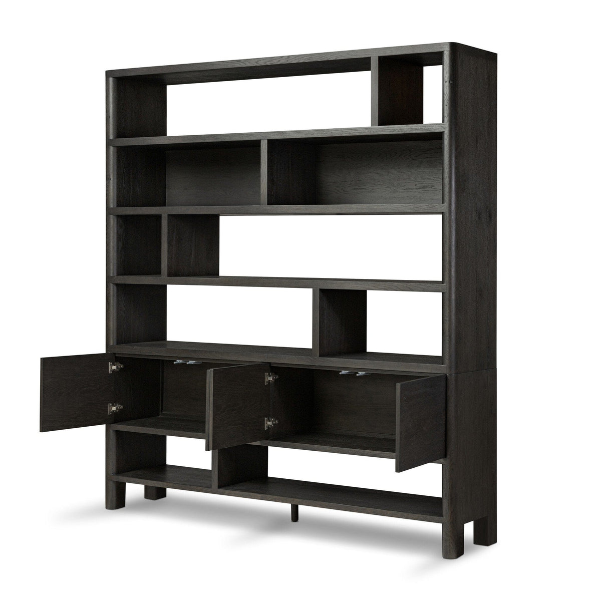 Nolan Black Oak Wide Bookcase