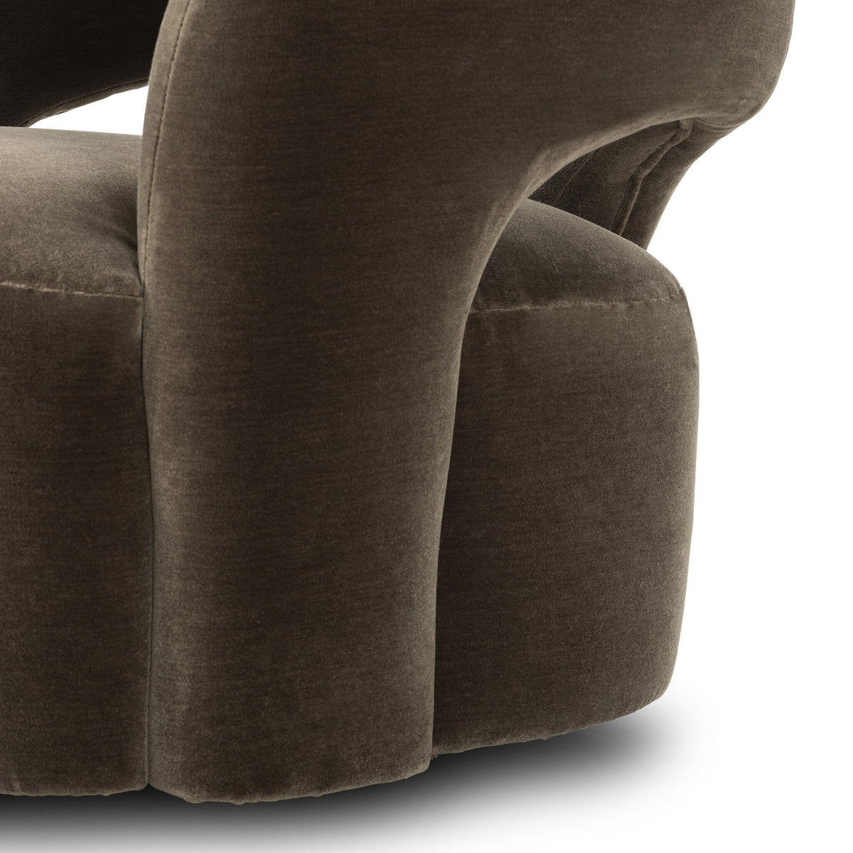 Mason Olive Wool-Mohair Swivel Chair