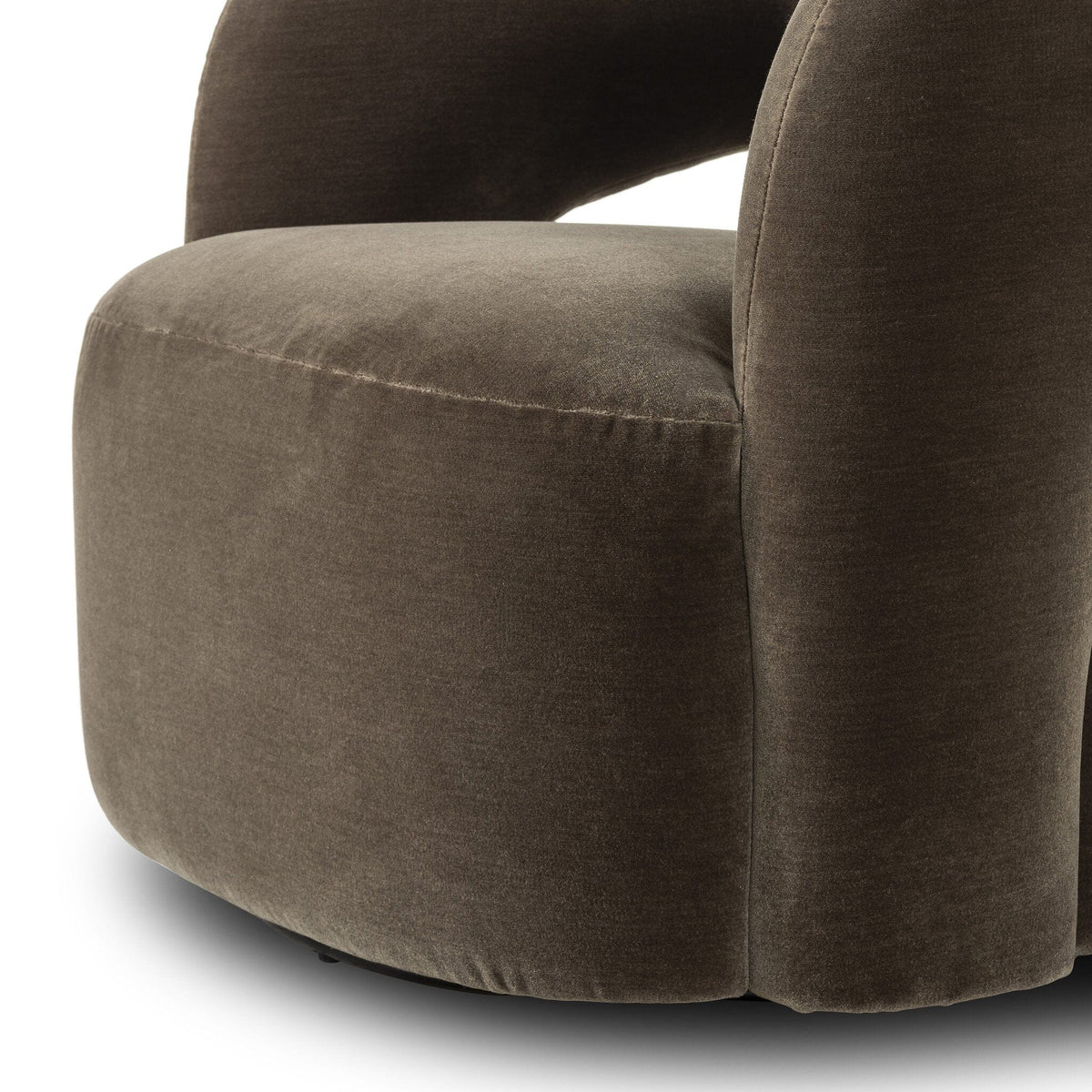 Mason Olive Wool-Mohair Swivel Chair