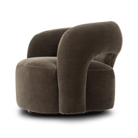 Mason Olive Wool-Mohair Swivel Chair