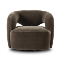 Mason Olive Wool-Mohair Swivel Chair