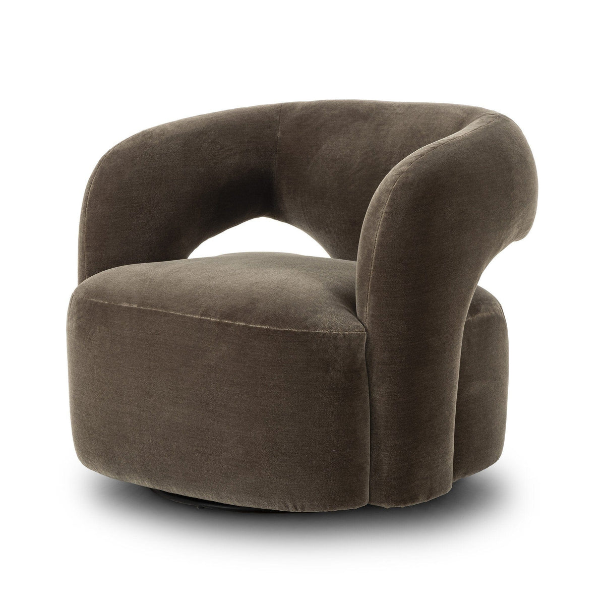 Mason Olive Wool-Mohair Swivel Chair