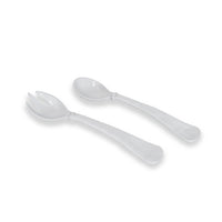 Vida Havana Large Salad Servers White | Bone & Brass