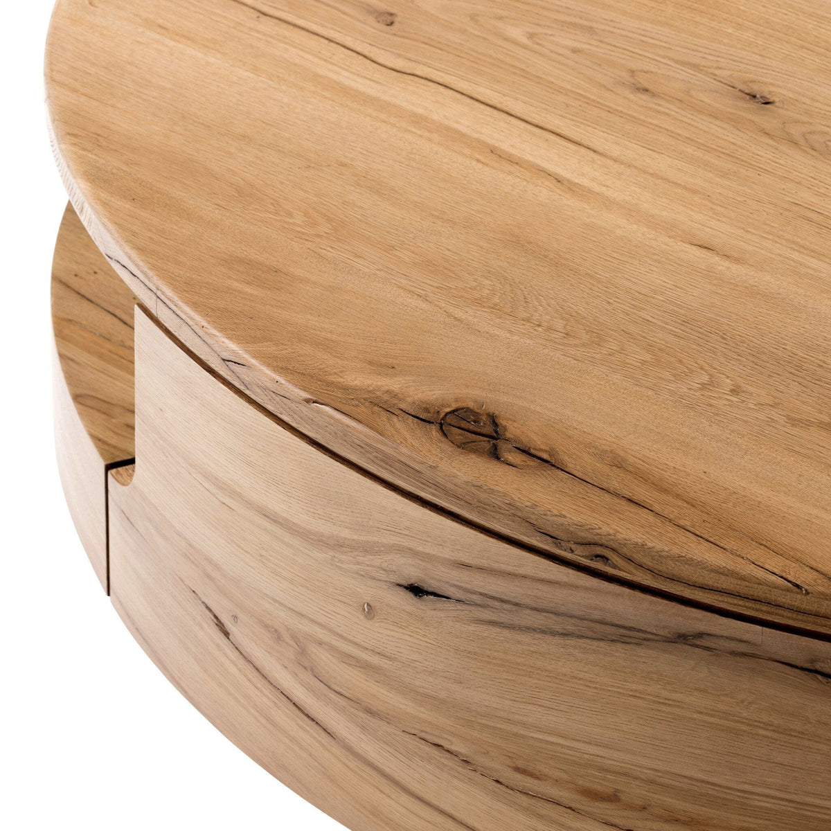 Marlow Natural Reclaimed French Oak Round Coffee Table