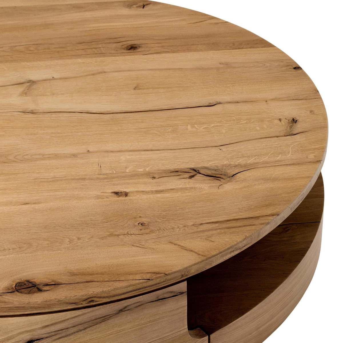 Marlow Natural Reclaimed French Oak Round Coffee Table