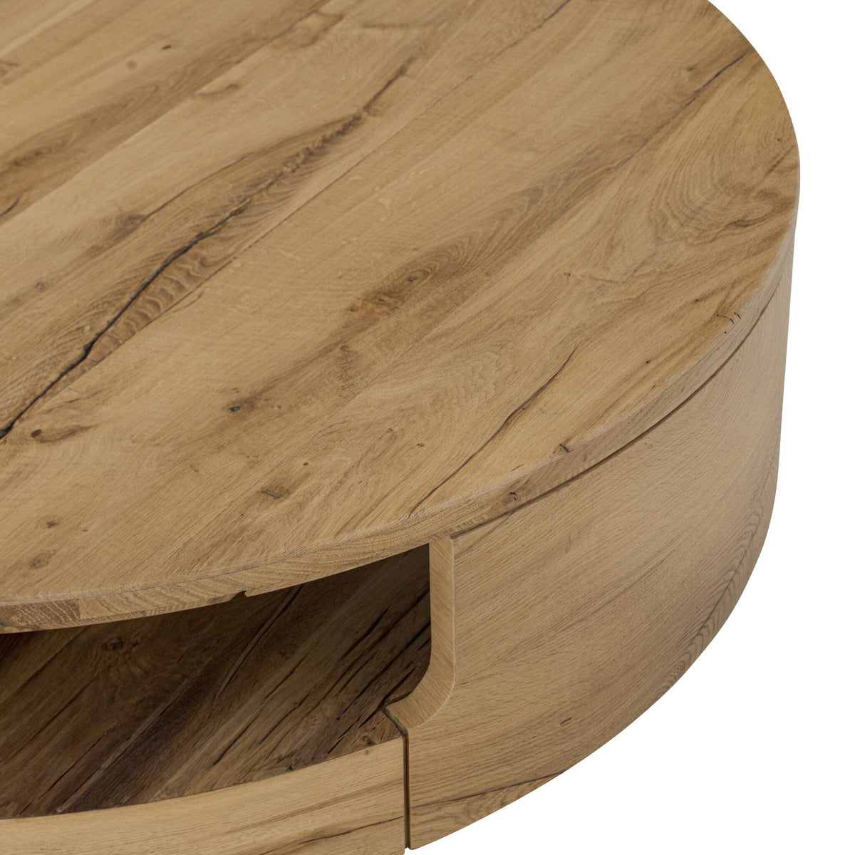 Marlow Natural Reclaimed French Oak Round Coffee Table