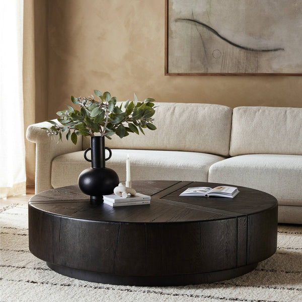 Reynold Dark Espresso Oak Round Coffee Table