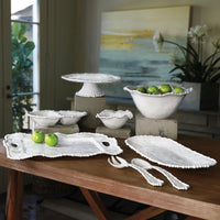 White Alegria Large Oval Serving Platter - Platter View | Bone & Brass