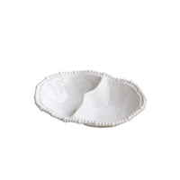 White Alegria Double Dip Serving Bowl | Bone & Brass