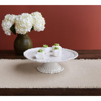 Alegria White Pedestal Cake Plate - Pedestal View | Bone & Brass