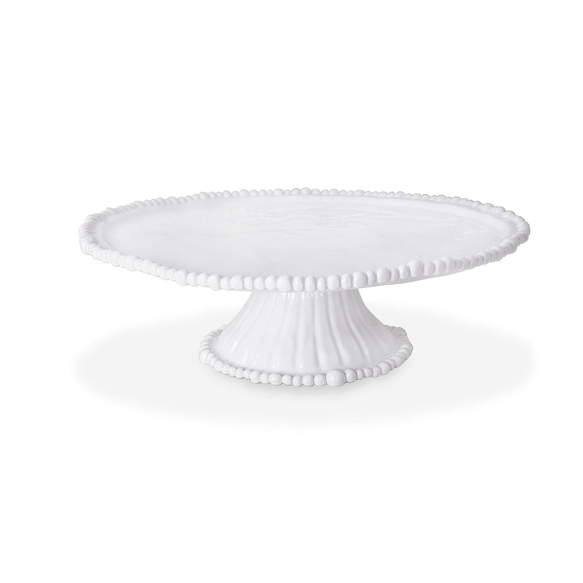 Alegria White Pedestal Cake Plate | Bone & Brass