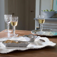 Vida Alegria Rectangular Tray Handles White - Tray Detail | Bone & Brass