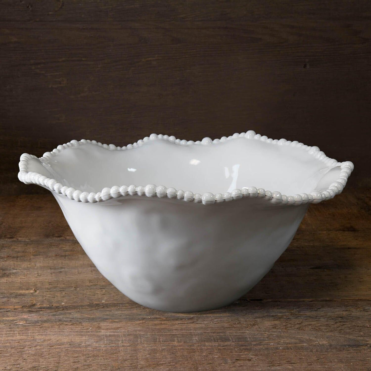 Vida Alegria Large Bowl White - Bowl Top View | Bone & Brass